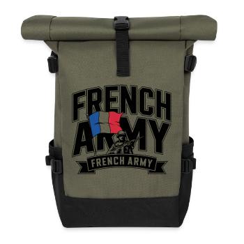 French Army - Sac à dos roll top - olive/noir - Devant