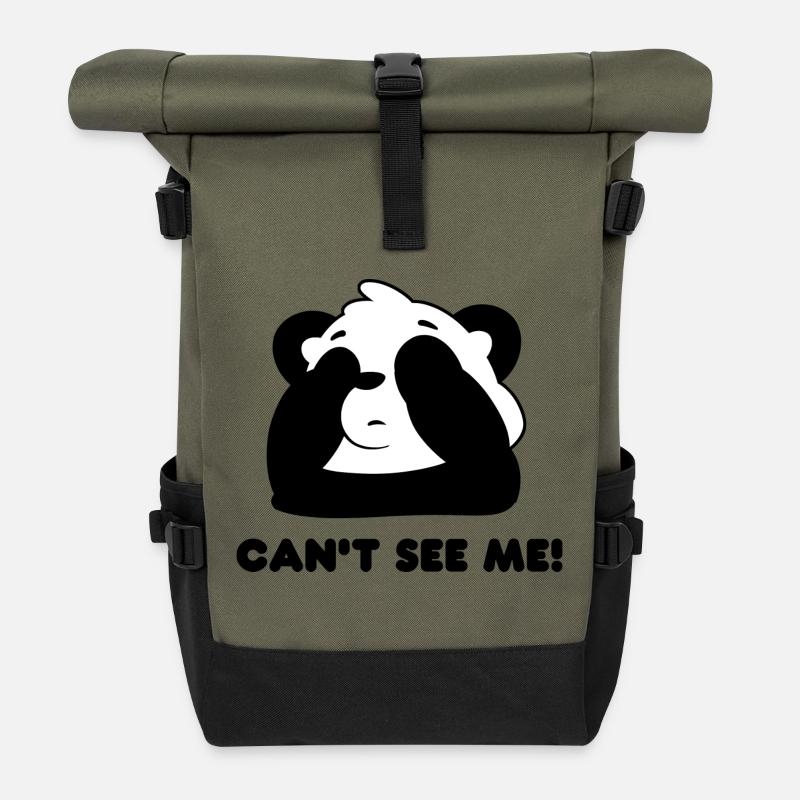 Panda Design "CAN´T SEE ME" - Rolltop Rucksack - Olive/Schwarz