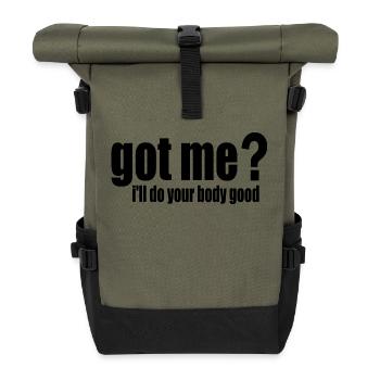 got me? i'll do your body good - Roll Top Backpack - olive/black - Front