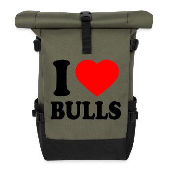 I love bulls - Roll Top Backpack - olive/black - Front