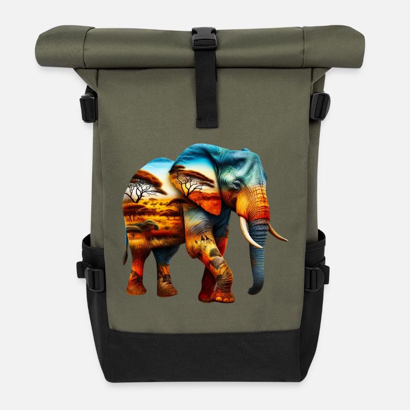 Elefant - Rolltop Rucksack - Olive/Schwarz