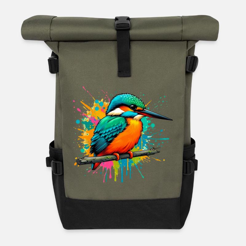 Eisvogel - Rolltop Rucksack - Olive/Schwarz