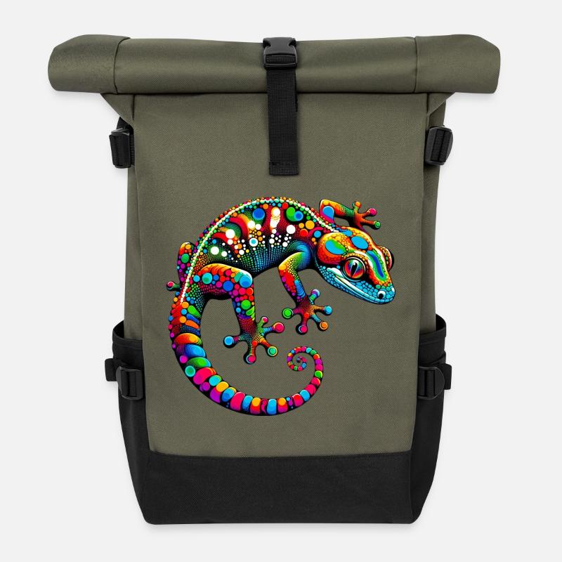 Gecko - Rolltop Rucksack - Olive/Schwarz