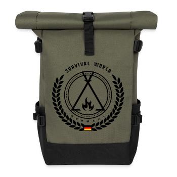 Logo 2025 (Original) Schwarz - Roll Top Backpack - olive/black - Front