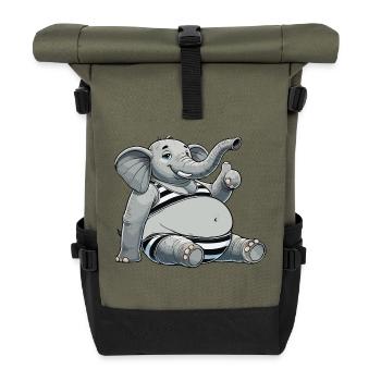 Eléphant en bikini - Sac à dos roll top - olive/noir - Devant