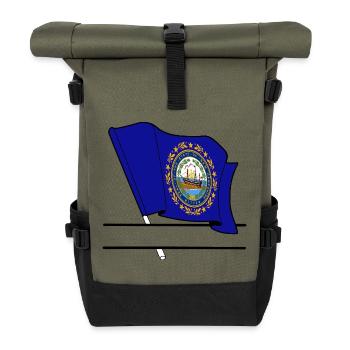 Hinweis New Hampshire Textbanner - Rolltop Rucksack - Olive/Schwarz - Vorne