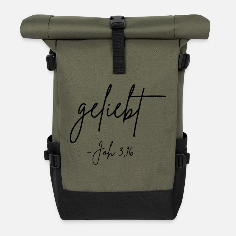 geliebt - Rolltop Rucksack - Olive/Schwarz