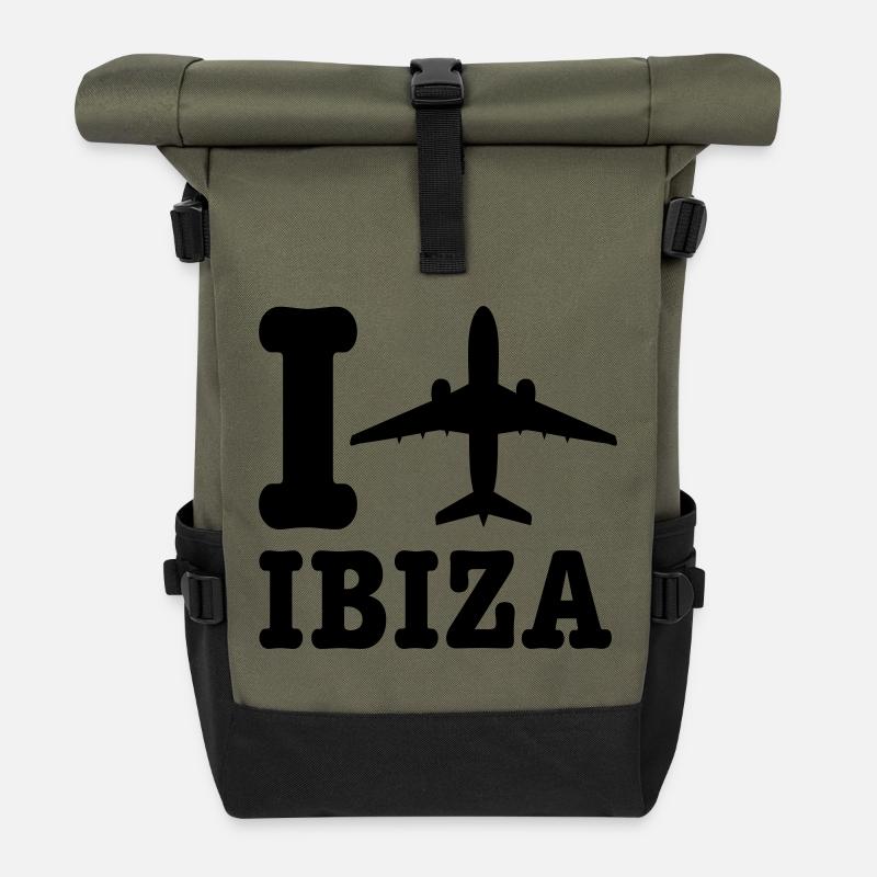 Vacances Ibiza - Sac à dos roll top - olive/noir