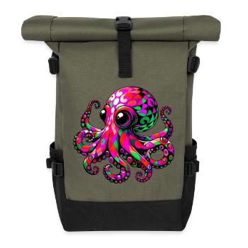 Octopus - Roll Top Backpack - olive/black - Front