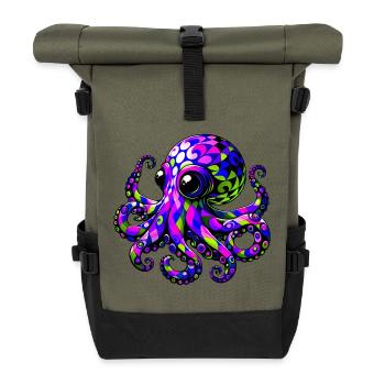 Octopus - Roll Top Backpack - olive/black - Front