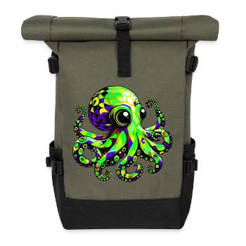 Octopus - Roll Top Backpack - olive/black - Front