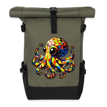 Octopus - Roll Top Backpack - olive/black - Front