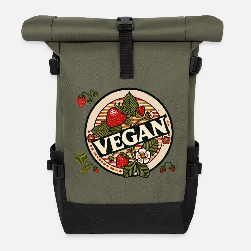 Vegan - Rolltop Rucksack - Olive/Schwarz