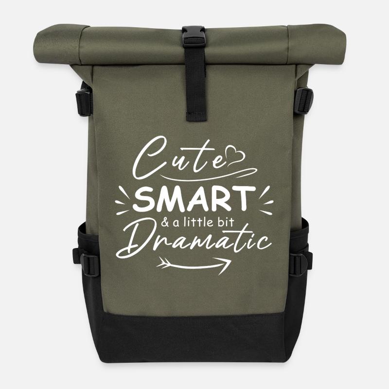 Niedlich, klug und ein bisschen dramatisch - Rolltop Rucksack - Olive/Schwarz
