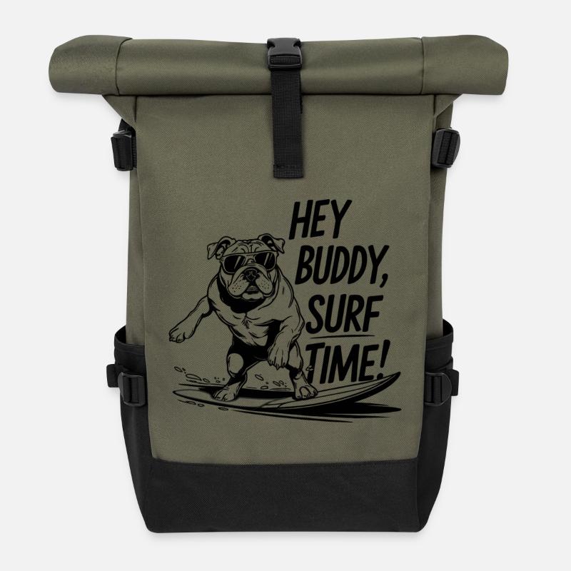 Surf, Surf - Sac à dos roll top - olive/noir