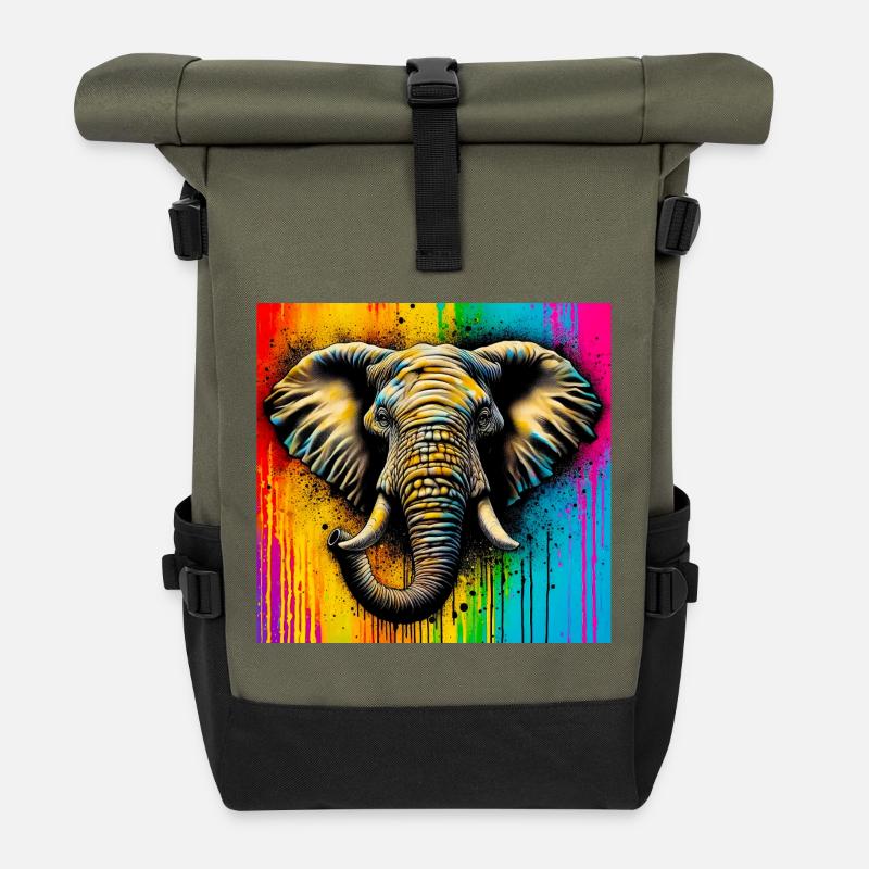 Elefant - Rolltop Rucksack - Olive/Schwarz