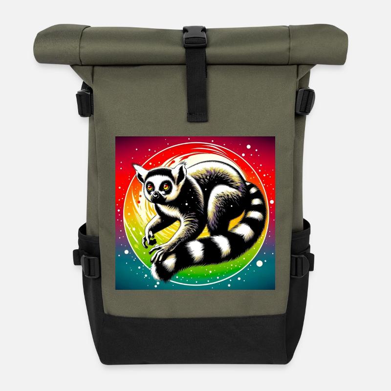 Lemur - Rolltop Rucksack - Olive/Schwarz