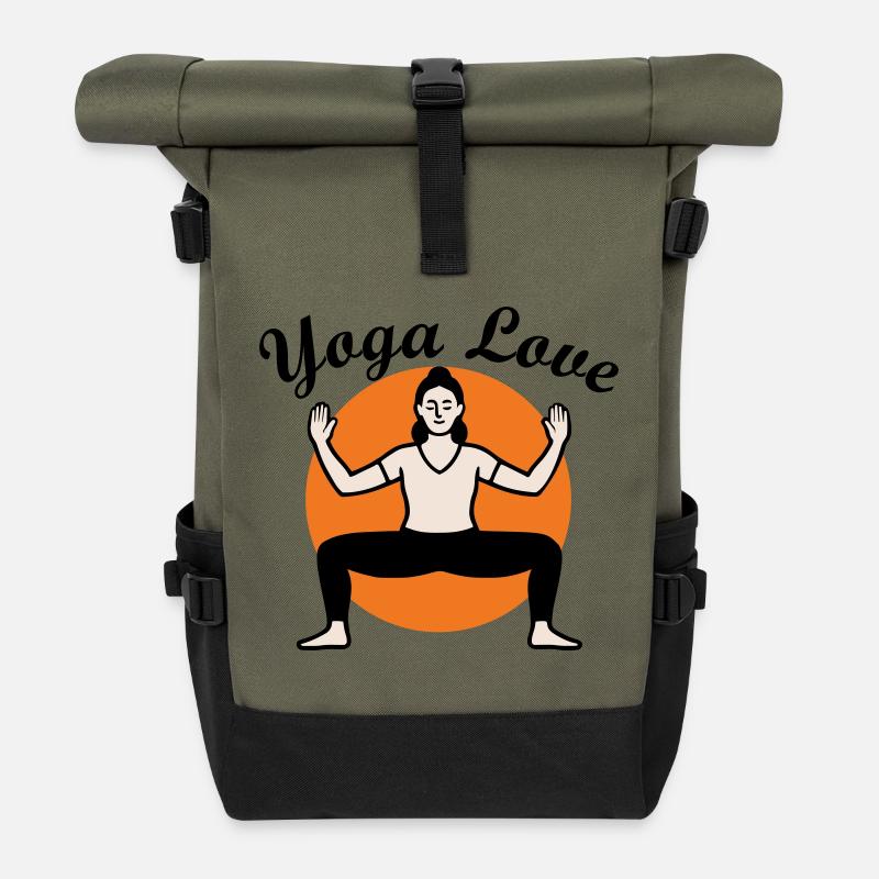 Yoga Amour - Sac à dos roll top - olive/noir