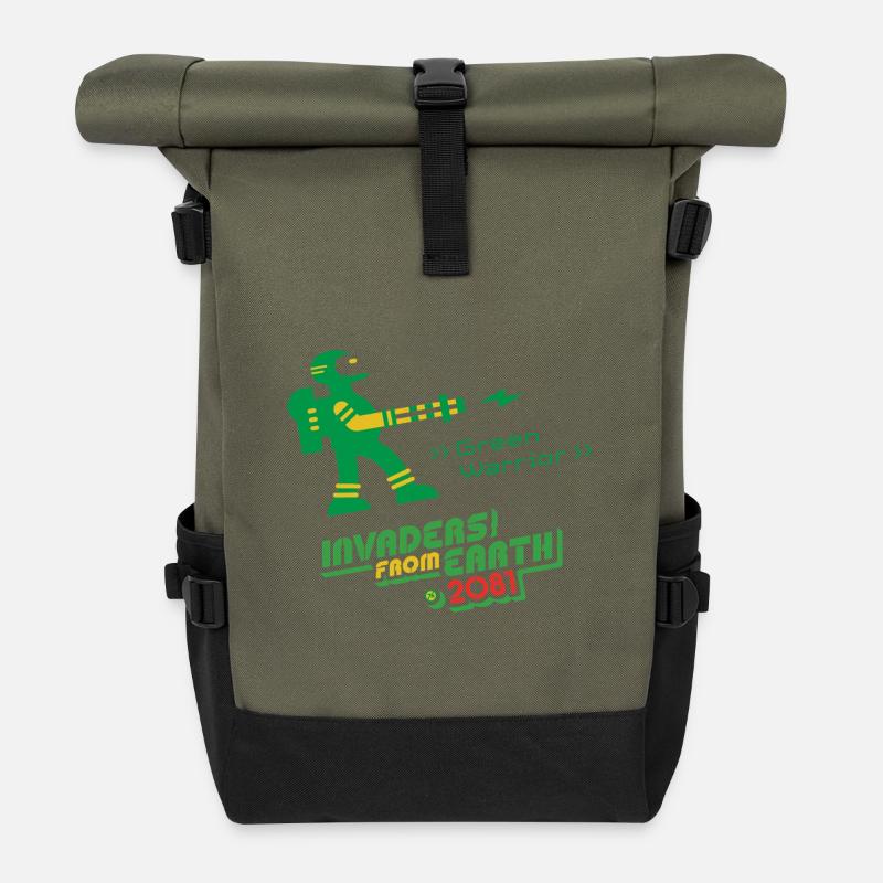 Invaders From Earth 2081 GREEN WARRIOR - Roll Top Backpack - olive/black