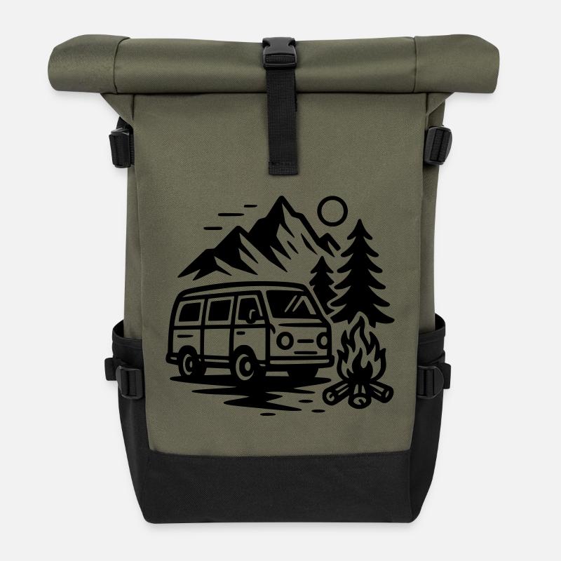 Camper - Rolltop Rucksack - Olive/Schwarz