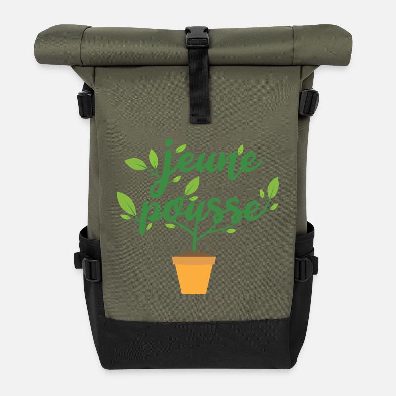 start-up - Roll Top Backpack - olive/black
