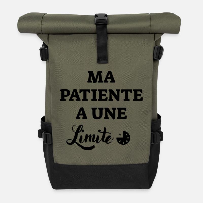 Mein Patient hat eine Grenze - Rolltop Rucksack - Olive/Schwarz