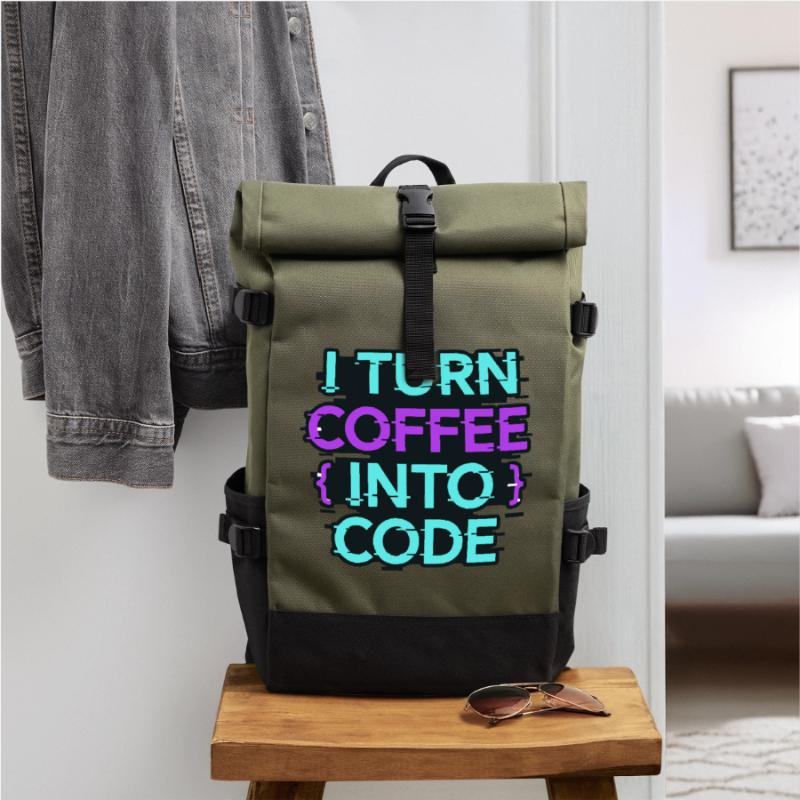 Je transforme le café en code Sac à dos roll top