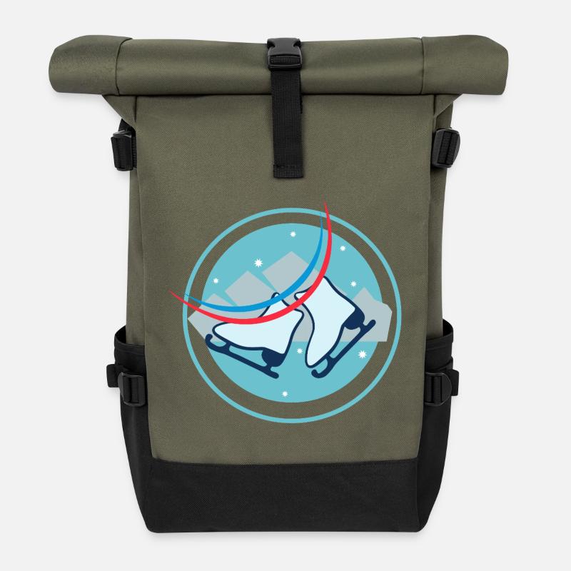 Duo Eisschnellläufer Skates - Rolltop Rucksack - Olive/Schwarz