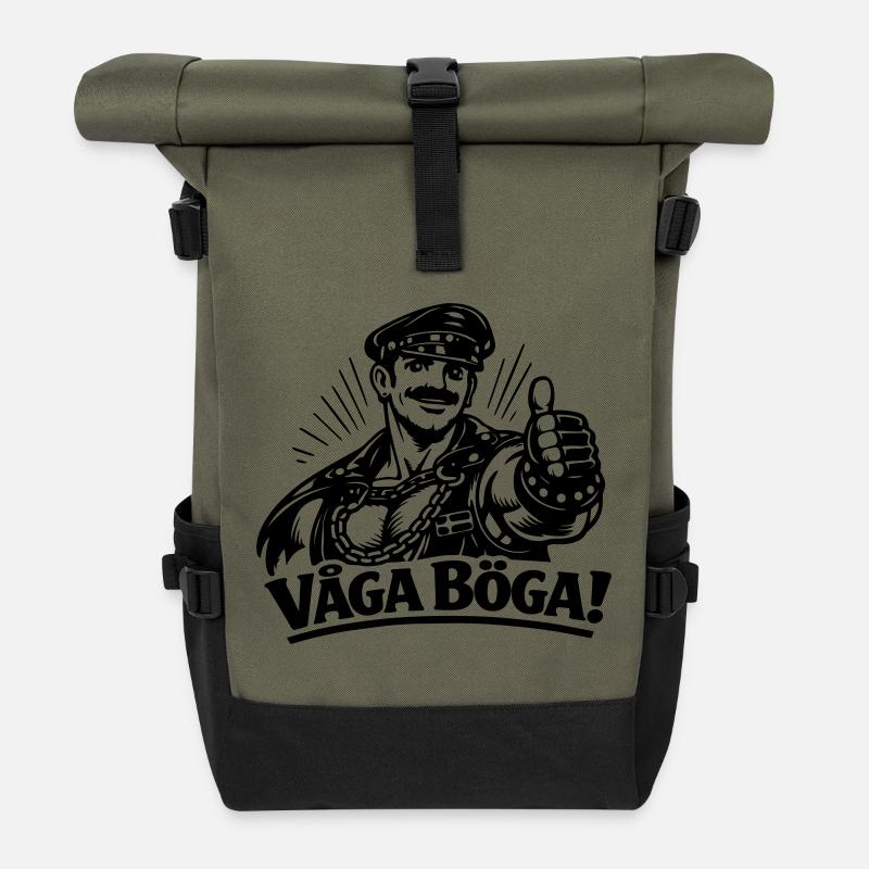Dare to be gay - Roll Top Backpack - olive/black