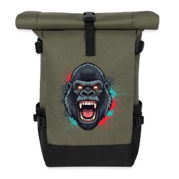 Ape Roar Color Explosion - Roll Top Backpack - olive/black - Front