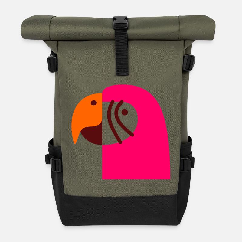 Papagei - Rolltop Rucksack - Olive/Schwarz