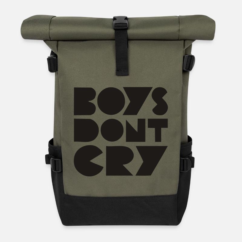 BOYS DONT CRY - Rolltop Rucksack - Olive/Schwarz