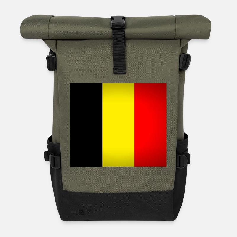 Belgique - Sac à dos roll top - olive/noir