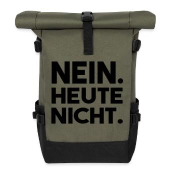 Nein. Heute nicht. - Rolltop Rucksack - Olive/Schwarz - Vorne