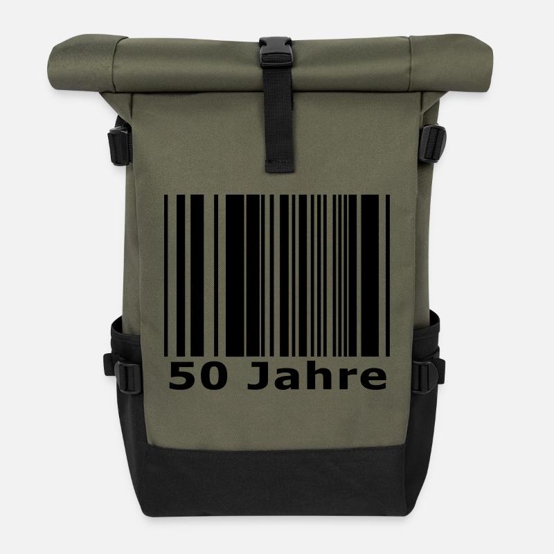 50 - Roll Top Backpack - olive/black