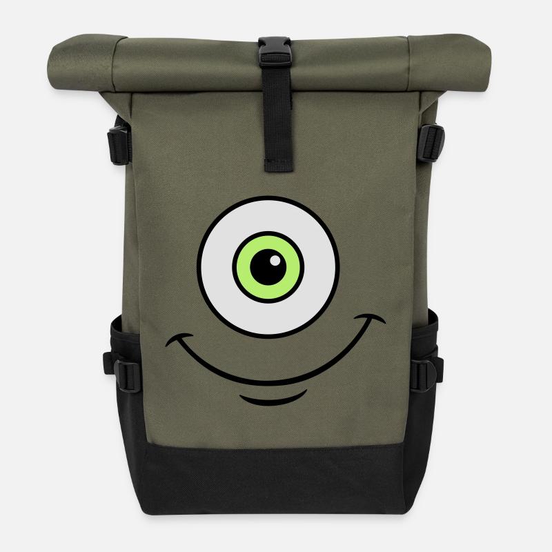 Monster eye - Rolltop Rucksack - Olive/Schwarz
