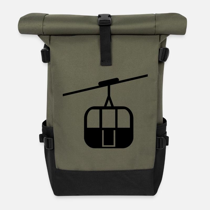 Seilbahn - Rolltop Rucksack - Olive/Schwarz