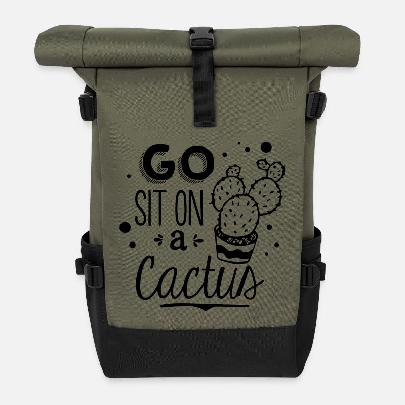 Cactus Énonciation drôle - Sac à dos roll top - olive/noir