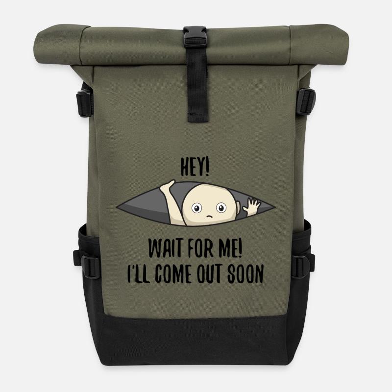 Grossesse bébé cadeau maman enceinte humour - Sac à dos roll top - olive/noir