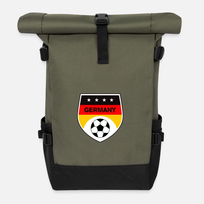 Soccer World Cup Coat of Arms Germany - Roll Top Backpack - olive/black