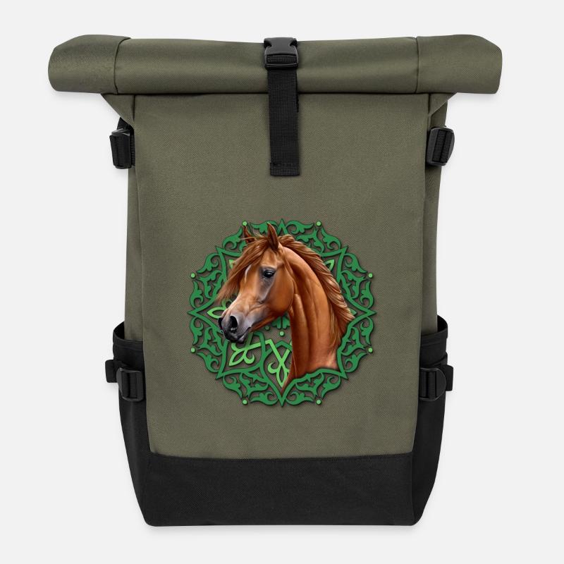 Kastanie - Rolltop Rucksack - Olive/Schwarz