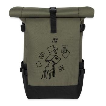 sick or school - Roll Top Backpack - olive/black - Front