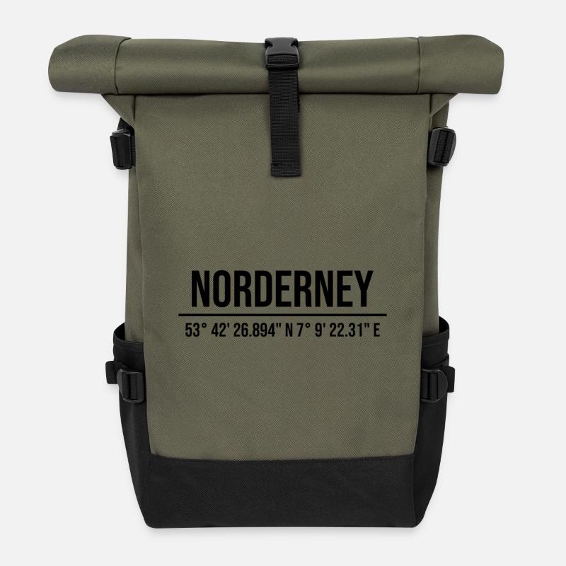 Norderney - Rolltop Rucksack - Olive/Schwarz