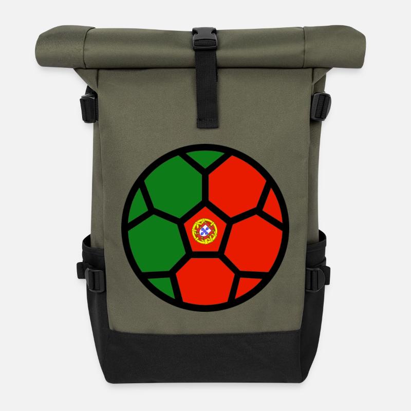 Soccer World Cup Flag Portugal World Cup - Roll Top Backpack - olive/black