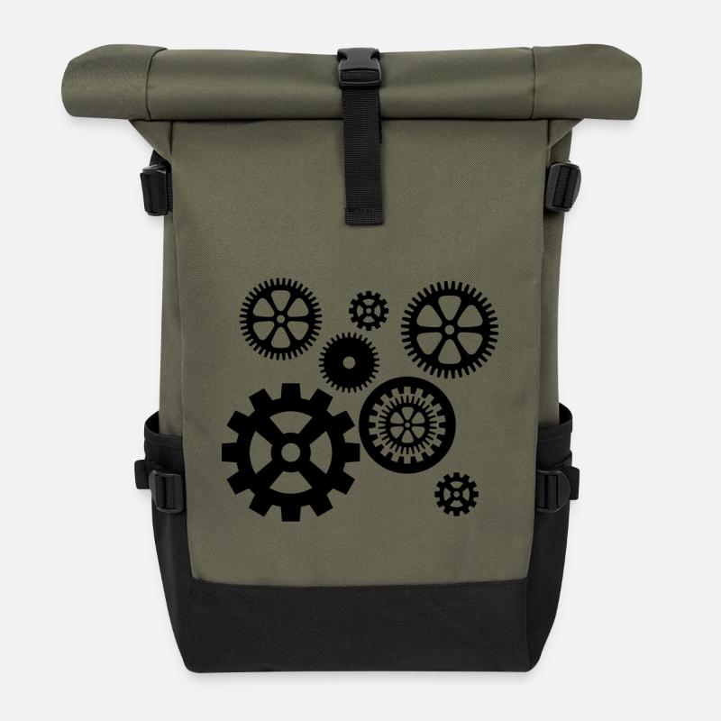 Zahnräder - Rolltop Rucksack - Olive/Schwarz