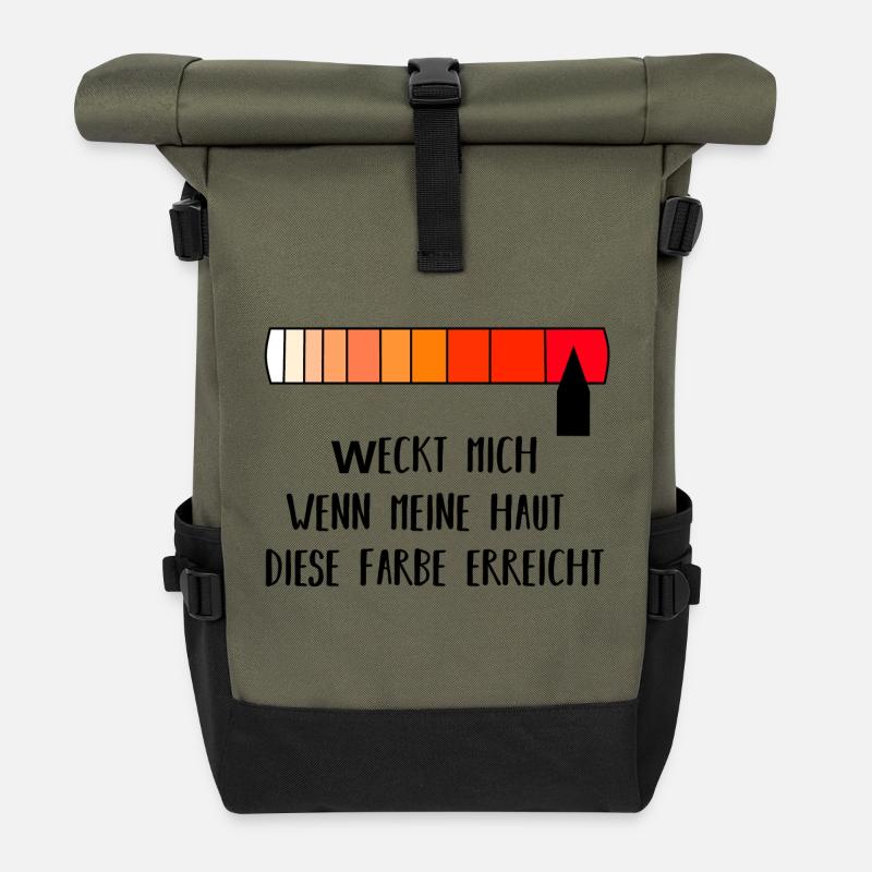 Sonnenbrand | Geschenkidee - Rolltop Rucksack - Olive/Schwarz