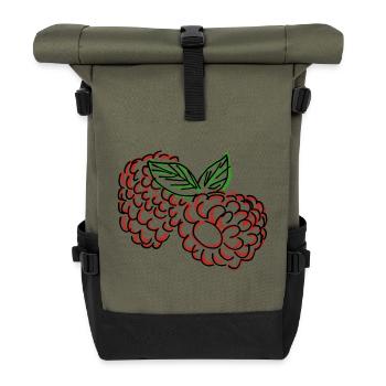 raspberries - Roll Top Backpack - olive/black - Front