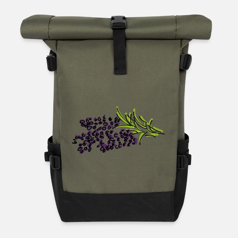 lavande - Sac à dos roll top - olive/noir