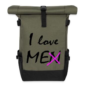 Ich liebe mich - Rolltop Rucksack - Olive/Schwarz - Vorne