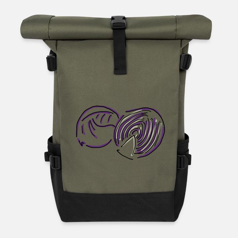 red cabbage - Roll Top Backpack - olive/black